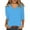 Sky Blue, variant on yunLCZ Women Shirts Womens Tops 3/4 Sleeve Summer Solid Plain Travel Cute Tops V Neck Slim Fit Half Sleeve Tshirts Shirts Spring Blouse