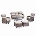 thumbnail image 3 of PARKWELL 6 Piece Outdoor Patio Furniture Set,All-Weather High Back Conversation Set with Luxury 6-Inch Thick Cushions,Swivel Glider Chair,7-Seat Furniture Sets for Garden, Deck, Backyard,Brown/Beige, 3 of 9
