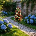 thumbnail image 6 of Doghiosgha Artificial Flower Stake Faux Floral Garden Stake for Home Front Porch Patio Wedding Decor, 19.7 Inch, Red, 6 of 6