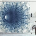 thumbnail image 1 of Outer Space Shower Curtain, Endless Tunnel with Fractal Square Shaped Segment Digital Dimension Artwork Print, Cloth Fabric Bathroom Decor Set with Hooks, 84" Long Extra, Grey by Ambesonne, 1 of 3
