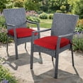 thumbnail image 5 of Panpaddle Outdoor Seat Pads Seat Cushions 4-Piece Solid Waterproof Patio Seat Chair Cushions 17"X16"X2" Rounded Square Patio Cushions, Wine Red, Set of 4, 5 of 9