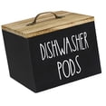 thumbnail image 2 of Siruishop Wooden Storage Container Dispenser for Laundry Room Organization and Storage Black dishwasher pod, 2 of 8