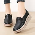 thumbnail image 3 of Women's Slip On Loafer Leather Comfort Casual Platform Shoes, 3 of 8