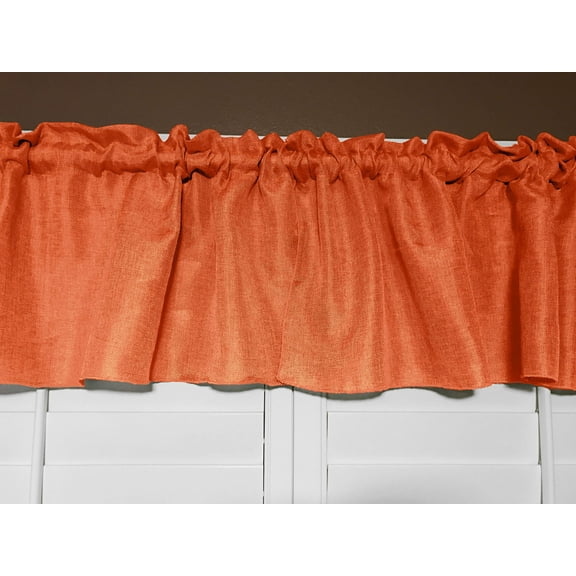 faux burlap window valance 58 wide orange