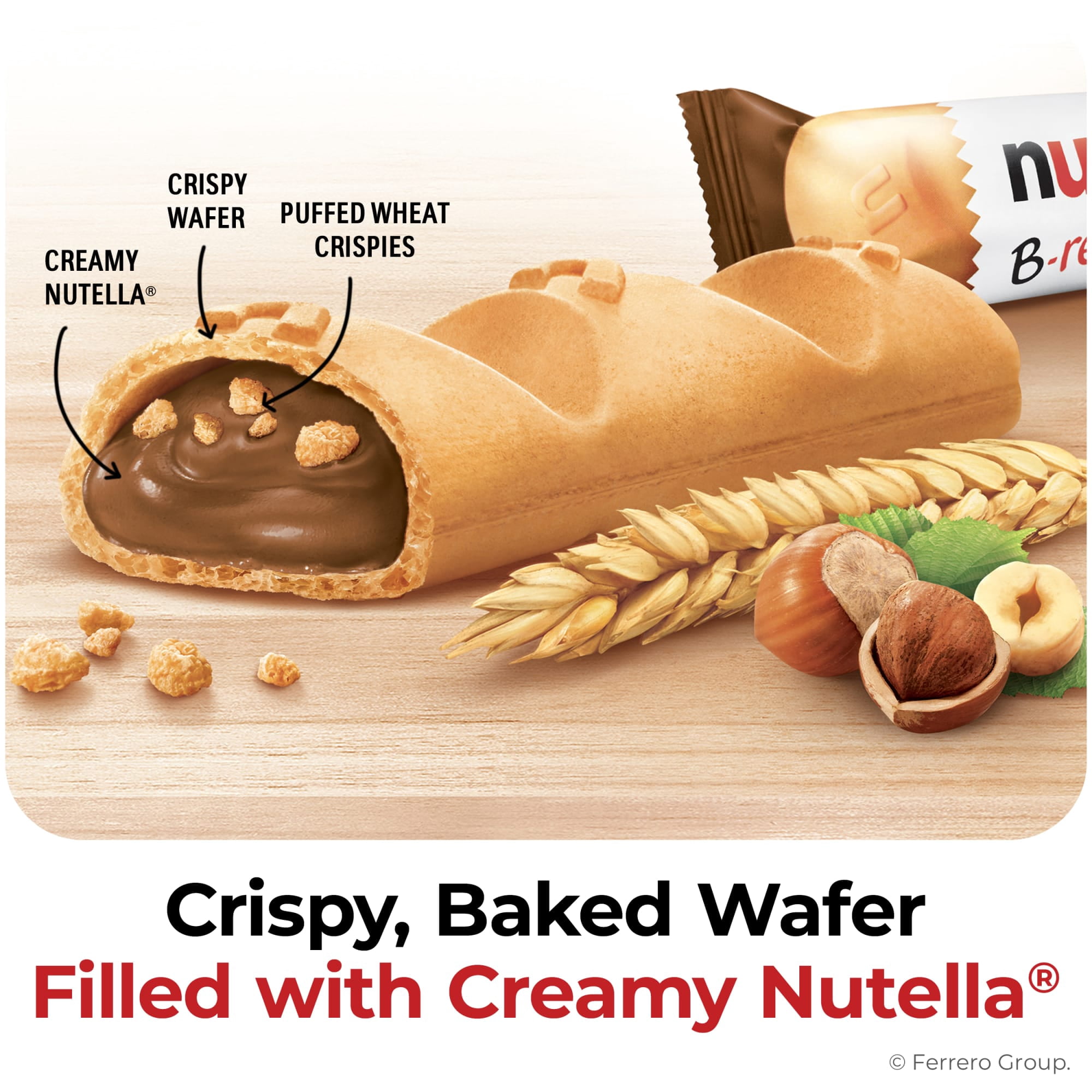 (16 pack) Nutella B-ready Wafer Bars, Hazelnut Spread with Cocoa Snack Bar, 6 Pack, 4.6 oz