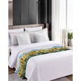 thumbnail image 4 of Xipuska Yellow Sunflowers Bed Runners for Queen Size Bed, Decorative Bed Throws for Foot of Bed, Watercolor Farmhouse Mountain Sunset Bed Runner Sofa Throw Bedding Scarf Slipcover for Bedroom, 4 of 6