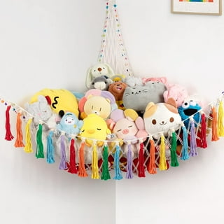 Stuffed Animal Storage Wood Hanging Toy Organizer with Adjustable Elastic  Rope, Soft Toy Shelf Large Corner Plush Toys Holder for Nursery Play Room  Be for Sale in Upland, CA - OfferUp