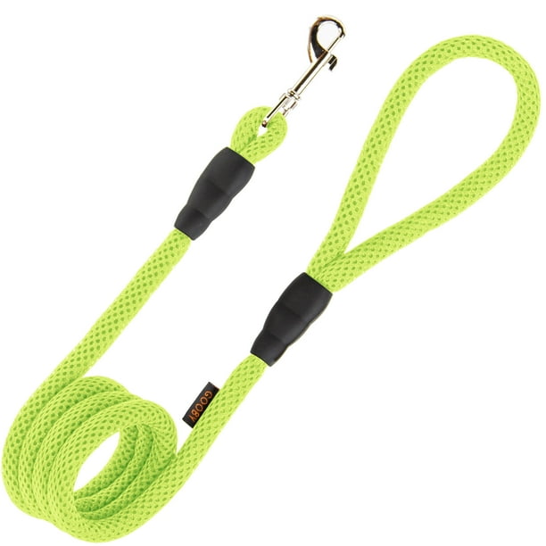 Gooby Mesh Leash Green, 4 FT Dog Leash with Bolt Snap Clasp and