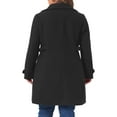 thumbnail image 4 of Agnes Orinda Women's Plus Size Coats Single Breasted Trench Jacket Winter Long Peacoats 4X Black, 4 of 7