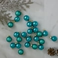 thumbnail image 2 of Northlight 24ct Shiny and Matte Teal Green Glass Ball Christmas Ornaments 1" (25mm), 2 of 4