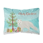 Carolines Treasures BB9244PW1216 White Arctic Fox Christmas Canvas Fabric Decorative Pillow, Teal, 12H x16W, multicolor