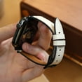 thumbnail image 4 of TECH CIRCLE for Apple Watch 42mm 44mm 45mm 49mm Leather Band Men Women, Vintage Genuine Wristband Replacement Strap for iWatch Ultra2 Ultra SE2 SE Series 9 8 7 6 5 4 3 2 1,Beige, 4 of 5