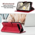 thumbnail image 4 of for Google Pixel 7 Wallet Case, Premium PU Leather Flip Case with Card Slots Kickstand Magnetic Buckle Flip Phone Case Cover for Google Pixel 7 6.3’’ - Red, 4 of 14