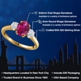thumbnail image 2 of Gem Stone King 18K Yellow Gold Plated Silver Ring Created Ruby Moissanite (1.81 Cttw), 2 of 7