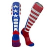 Pearsox USA Flag Stars & Stripes Knee High Long Baseball Football Socks (S)