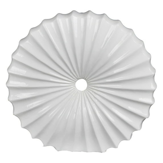 15 1/2 Inch Diameter White Ceramic Decorative Disc