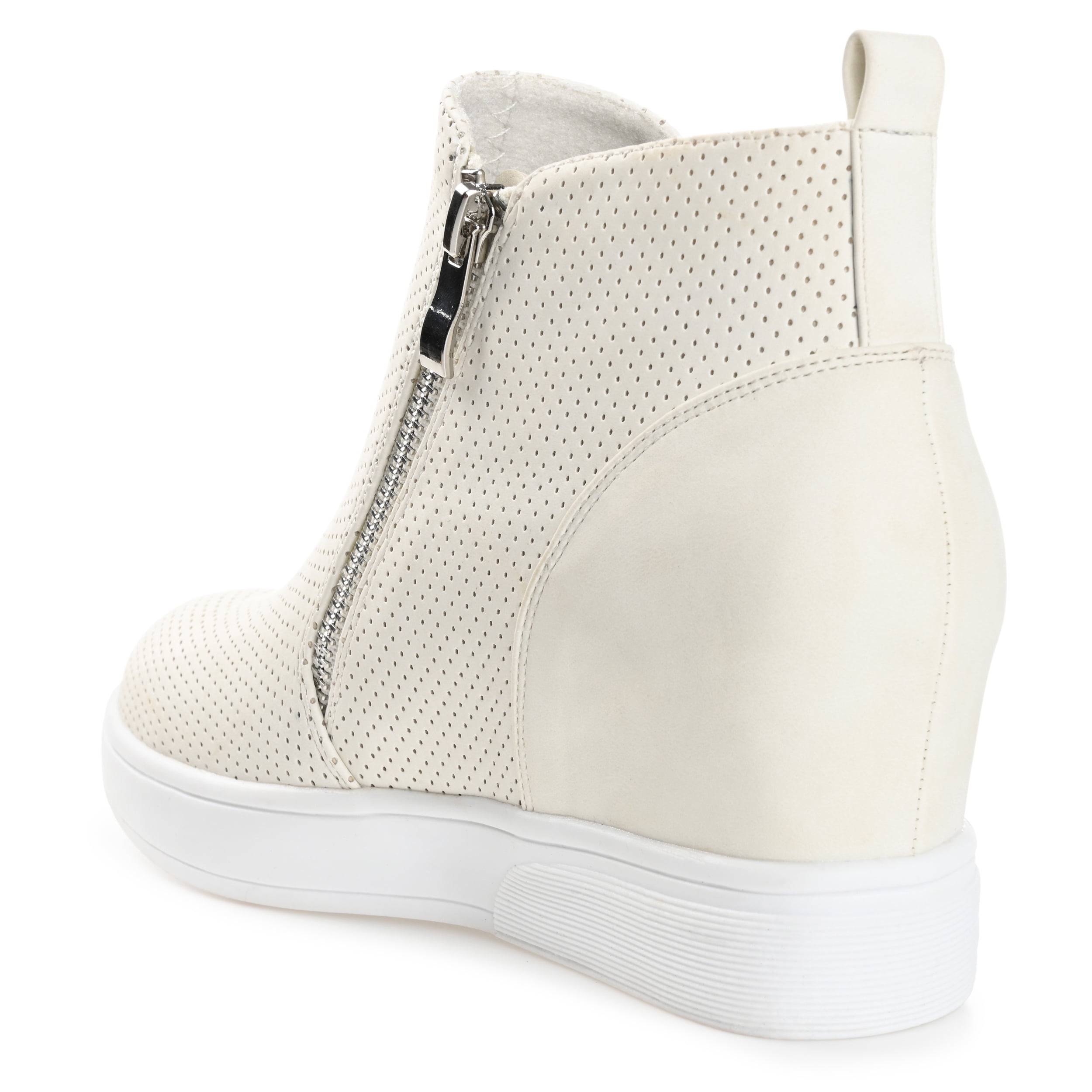 Journee Womens Pennelope Round Toe Double Zip Wedge Sneakers, Widths Available