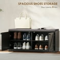 thumbnail image 4 of HOMCOM Shoe Bench with Storage, Padded Shoe Organizer, 8 Pairs, Black, 4 of 10
