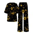 thumbnail image 5 of Ensembles de Pyjama pour Femmes Adaptés à l'Été, Col Rond, Manches Courtes Amples, Haut Chemise à Imprimé Floral avec Pantalon, Grande Taille, Ensemble 2 TTG, 5 of 5
