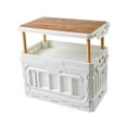 thumbnail image 4 of koolsoo Camping Storage Box Collapsible Storage Bin with Wooden Lid and Handle Trunk Organizer Container for Fishing Traveling Picnic White, 4 of 8