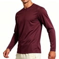 thumbnail image 2 of Men's Basic Athletic Long Sleeve T Shirt Comfort Lightweight Active Sports Shirts Basketball Jogging Workout Wine XXL, 2 of 5
