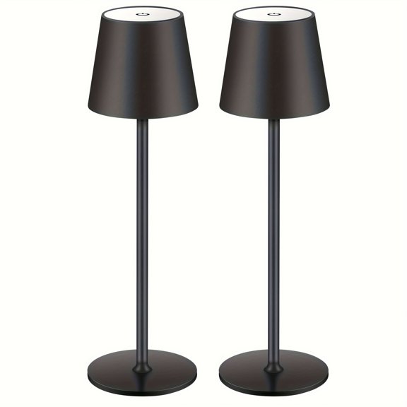 Marvex Set of 2 Cordless, Portable LED Desk Lamps with 5000mAh Battery and 3 Color Dimming