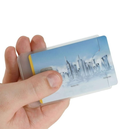 

12pcs Cover ID Protector with Hole-Opening Frosty Transparent Strong Plastics Quality for Bus Bank Card(White)