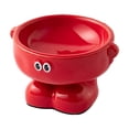 thumbnail image 3 of FEOLGEHLY Slow Feed Raised Dog Food Water Ceramic Bowl, Non Skid Cute Elevated Neck Protection Food Water Bowl for Small Dogs and Indoor Cats Household Pet Dining Bowl, 3 of 6