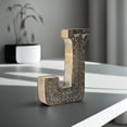 thumbnail image 3 of HANDMADE ECO-FRIENDLY "J" WOOD ALPHABET LETTER BLOCK FOR WALL MOUNT & TABLE TOP DÉCOR, Gray Antique Color, Traditional Design, Letter Block For Study Room, Kids Room, Living Room, Cabin, Offices, 3 of 5