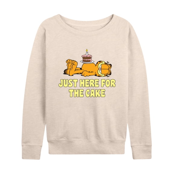 Garfield - Just Here For Cake - Women's Lightweight French Terry Long Sleeve Shirt