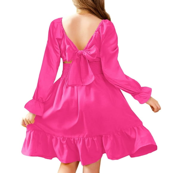 Vestido de fiesta rosa intenso Arshiner para niñas, talla 13