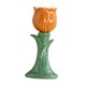 thumbnail image 2 of Candelabro de porcelana de cerámica elegante candelabros decorativos forma de tulipán para Naranja, 2 of 9