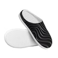 thumbnail image 3 of Fotbe Abstract Black And White Waves Pattern Women's Fuzzy Curly Fur Memory Foam Loafer Slippers Indoor Outdoor Slippers Winter Home Shoes-42/43, 3 of 7