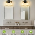 thumbnail image 2 of Deyidn 2-Light Black Gold Mid Century Modern Vanity Lights with Clear Glass Shades, 2 of 6