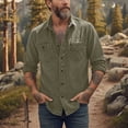 thumbnail image 4 of Men's Casual Long Sleeve Shirt with Turn-Down Collar, Button Front, and Pockets, 4 of 6