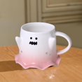thumbnail image 5 of Ceramic ghost mug, Halloween Creative Spooky Cup with Cute Face, Cute Mug for Men, Women & Teens - Microwave & Dishwasher Safe (Pink), 5 of 13