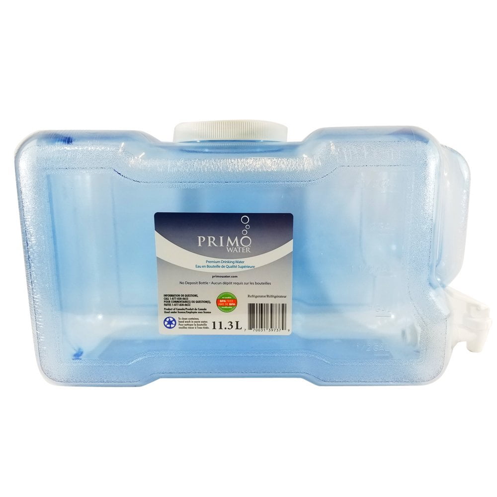 Primo 3 Gallon BPA Free Plastic Reusable Refrigerator Bottle Dispenser