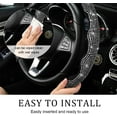 thumbnail image 6 of 2 PCS Steering Wheel Cover, 15 Inches Crystal Diamond Bling Cover for Auto Steering Wheels, Safety Non-Slip Universal Fit Sparkly Steering Wheel Cover, Car Accessories (Red), 6 of 9