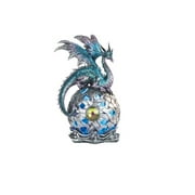 Q-Max 8"H Blue and Purple Dragon Globe with LED Globe Statue Fantasy Night Light Decoration Figurine