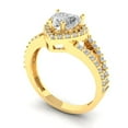thumbnail image 2 of Halo Engagement Ring for Women - 1.49ct Moissanite in 14K Yellow Gold Promise Ring, 2 of 6