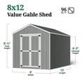 thumbnail image 4 of Little Cottage Co. 8x12 Value Gable Shed with Floor, Outdoor Wood Storage Do-It-Yourself Precut Kit, 4 of 14