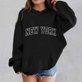 thumbnail image 2 of Hoddies Kids City Name Letter Print Black Hoodies Casual Long Sleeve Classic Hoodie Winter Clothes Toddler Girls Clothes 3T, 2 of 7