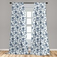thumbnail image 5 of Ambesonne Blue Curtains, Chinese Garden Traditional, Pair of 28"x84", Blue White, 5 of 5