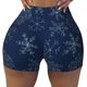 thumbnail image 2 of Fotbe Snowflake Dark Blue Shorts Sin Costuras – Shorts Deportivos de Cintura Alta para Mujer, Elásticos para Gimnasio, Yoga, Running o Ciclismo-Large, 2 of 8
