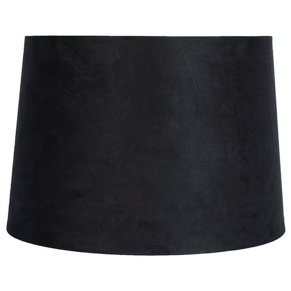Suede Hardback Lamp Shade, 12" Top, 14" Bottom, 10" Slant Black