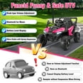 thumbnail image 4 of Funcid 24V Ride on Toys Ride on Cars with Remote Control, Electric Car for Kids, Power Car Wheels, UTV w/ 2*200W Motors, Bluetooth, Music, Lights, 3 Speeds, Battery Indicator, Rose Red, 4 of 9