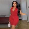 thumbnail image 2 of AURA Women Plus Size Sleeveless Bodycon Dress High Waist Casual Summer Mini Dress, 2 of 9
