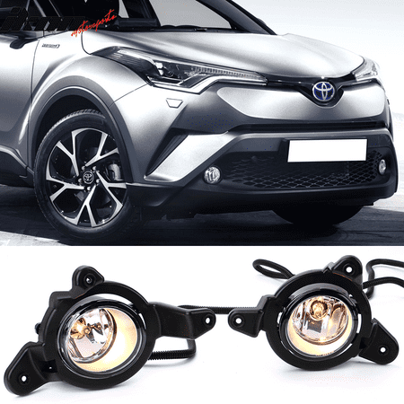 - Fits 17-18 Toyota C-HR OE Style Foglights Kit ABS Black Housing Clear Lens