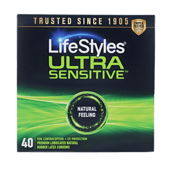 Buying condoms is easy online! lifestyles ultra sensitive lubricated latex condoms 40 count