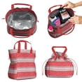 thumbnail image 2 of Red Christmas Striped Pattern Drawstring Lunch Bag Women - Drawstring Lunch Bag Insulated for Work Office - Stain-Resistant Large Lunchbags for Women with Multi-Pockets, 2 of 6